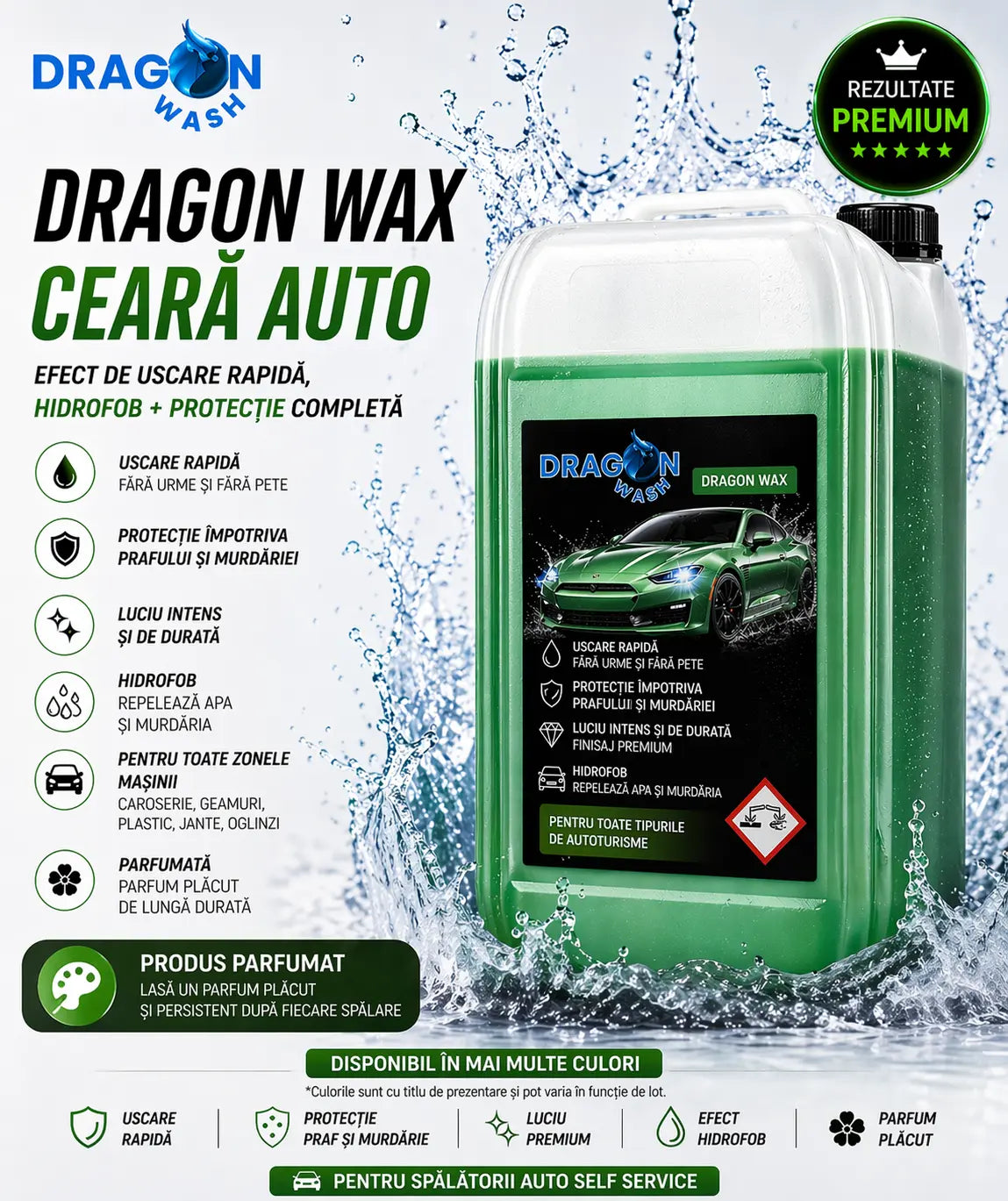 Dragon Wax 20 Litri – Ceară Auto Profesională Parfumată pentru Spălătorii Self Service Dragon Wash
