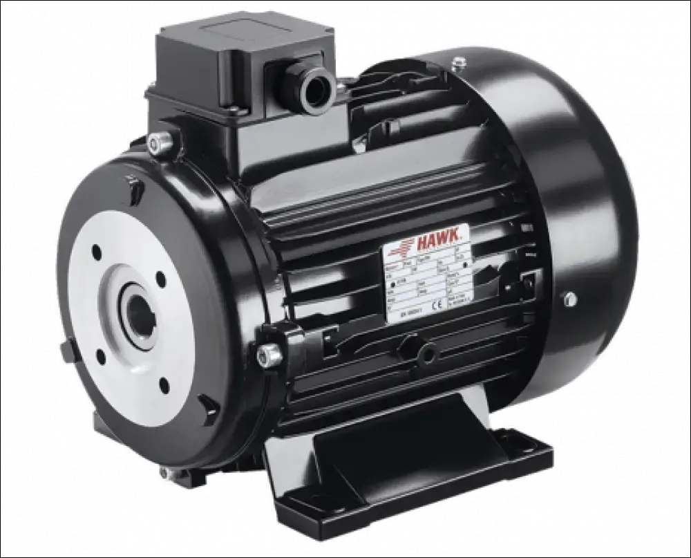 Motor trifazat asincron Hawk negru cu flanșă argintie pentru pompe înaltă presiune 5.5 kW 380V 4 poli