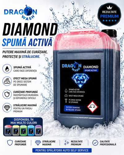 Dragon Diamond Spumă Activă Profesională pentru Spălătorii Self Service – Mega Spumă, Curățare Intensă