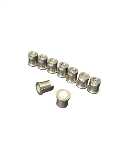 Duză spumare metalică argintie cu inserții ceramice albe pentru distribuție uniformă a spumei active