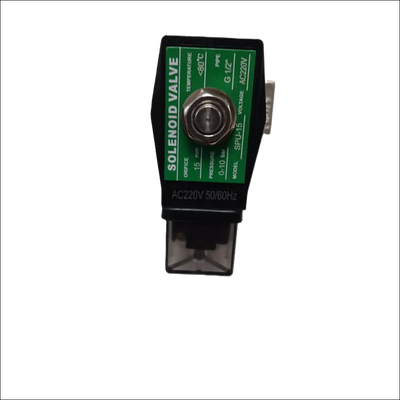 Electrovalvă inox 1/2 220v ac model spu-15 neagră cu etichetă verde pentru spălătorii self service și car wash