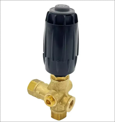 Regulator presiune by-pass vrt3 negru cu capac gri pe ansamblu de valva din alama pentru pompe profesionale si self service